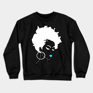 Natural Hair Tapered AFRO and Red Lipstick Shirt 2 Crewneck Sweatshirt